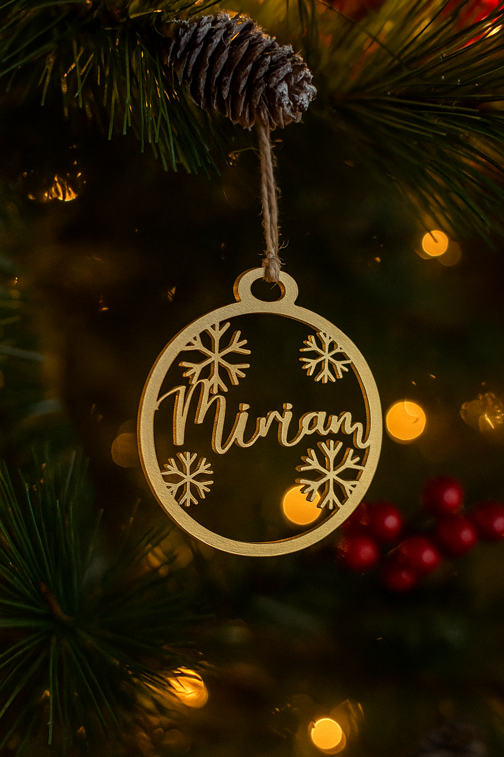 Adorno de Navidad Personalizado en Dorado