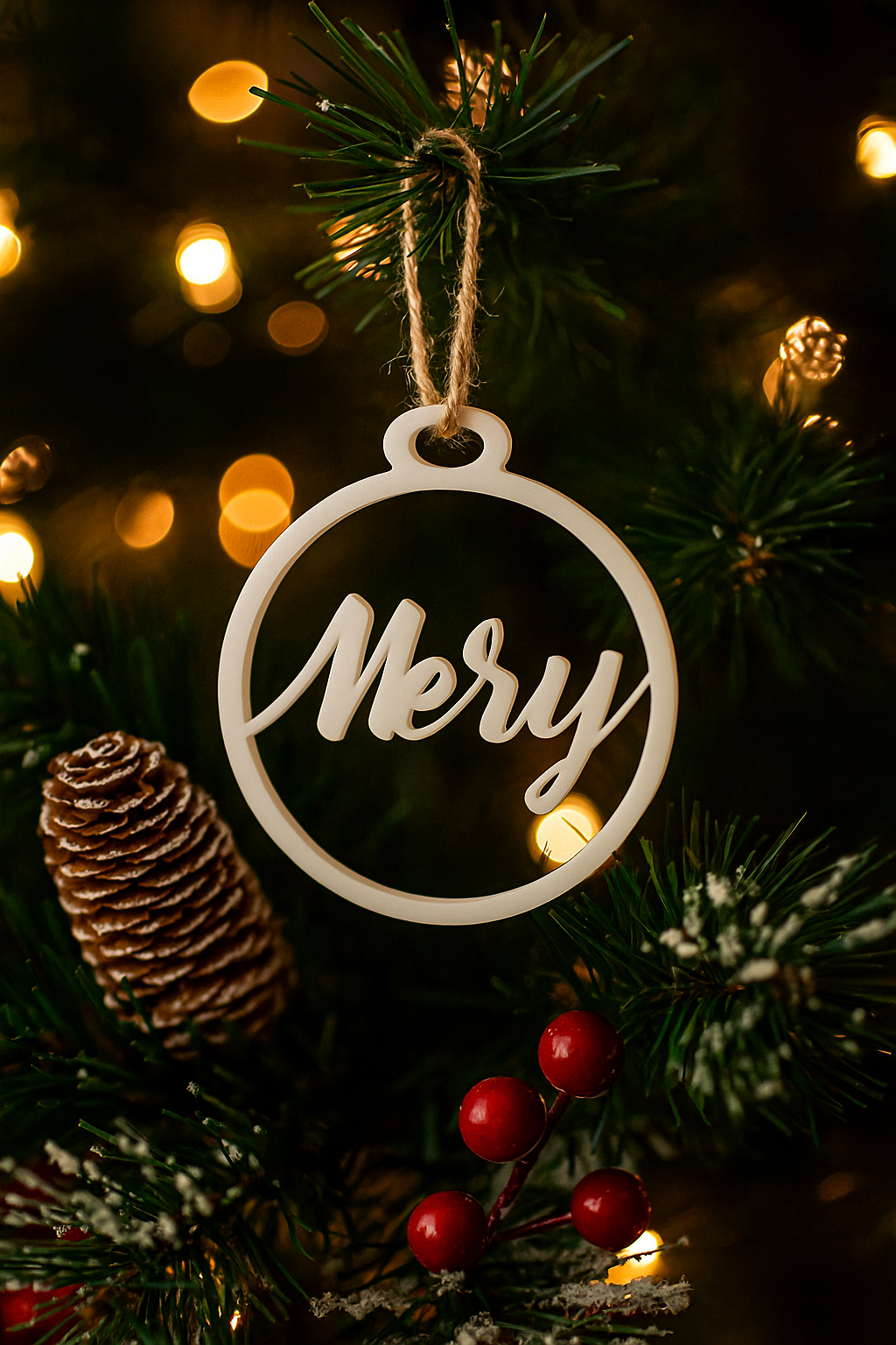 Adorno de Navidad Personalizado Blanco